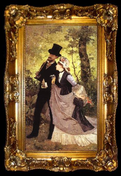 framed  Ernest Duez Honeymoon, ta009-2